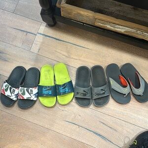 Nike Black and Green Sandals for Everyday Comfort